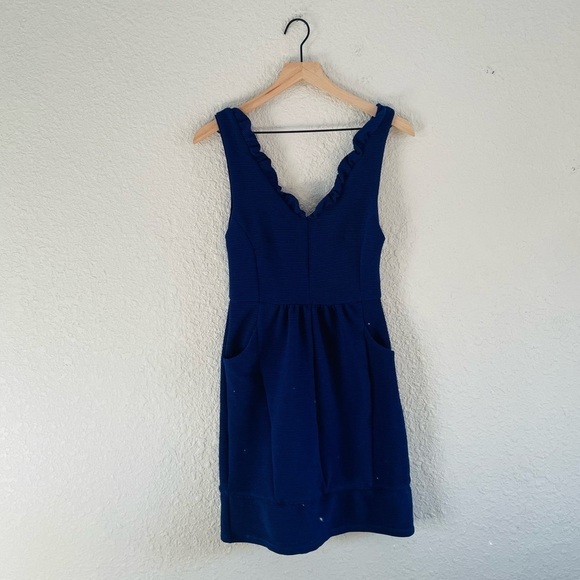Anthropologie Dresses & Skirts - Anthropologie Maeve Ridged Ruffles Dress in Royal Blue